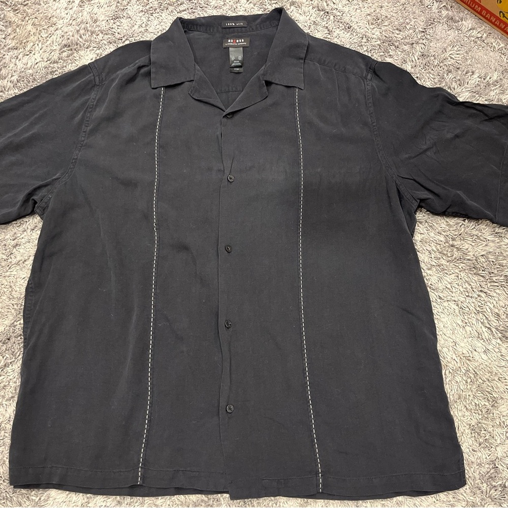 Axcess Charcoal Herringbone Shirt